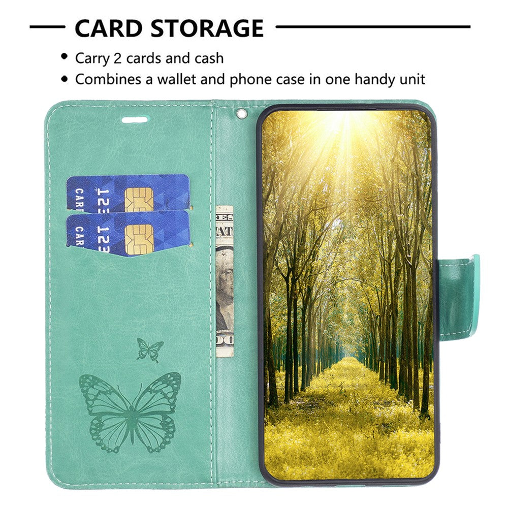 Til Samsung Galaxy A35 5G Cover Sommerfuglpræget Lædercover med Stativ og Pung