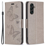 Til Samsung Galaxy A35 5G Cover Sommerfuglpræget Lædercover med Stativ og Pung