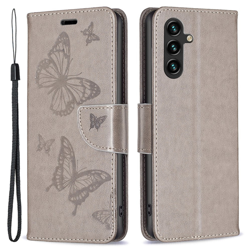 Til Samsung Galaxy A35 5G Cover Sommerfuglpræget Lædercover med Stativ og Pung