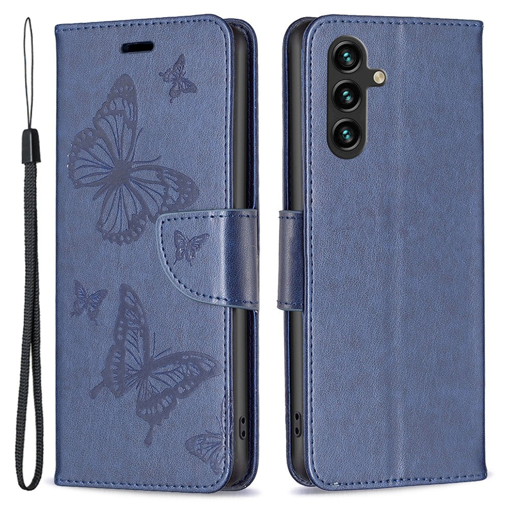 Til Samsung Galaxy A35 5G Cover Sommerfuglpræget Lædercover med Stativ og Pung