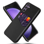 For Samsung Galaxy S24 Case Cloth Texture Phone Cover PU+PC Phone Shell