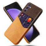 For Samsung Galaxy S24 Case Cloth Texture Phone Cover PU+PC Phone Shell