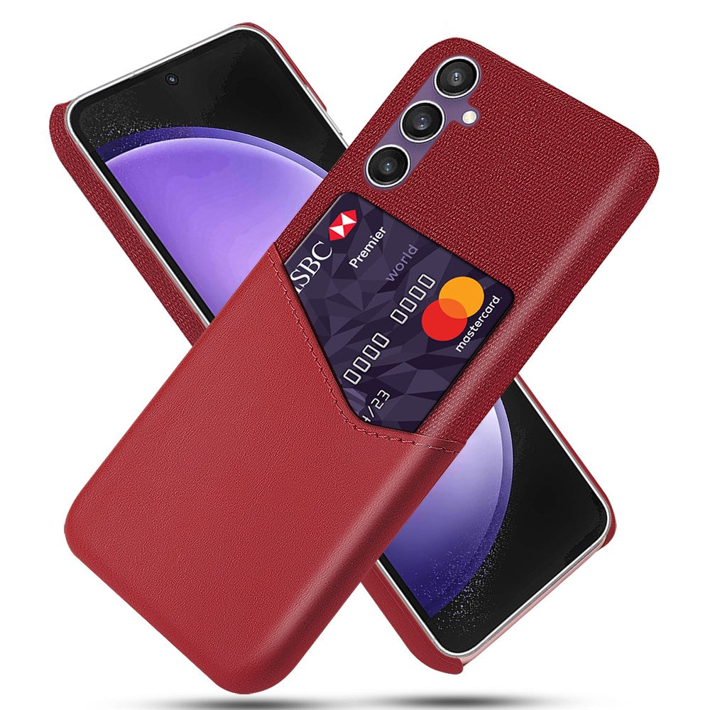 For Samsung Galaxy S24 Case Cloth Texture Phone Cover PU+PC Phone Shell
