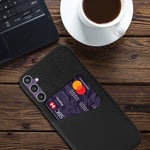 For Samsung Galaxy S24+ Phone Cover Cloth Texture PU+PC Phone Case Shell
