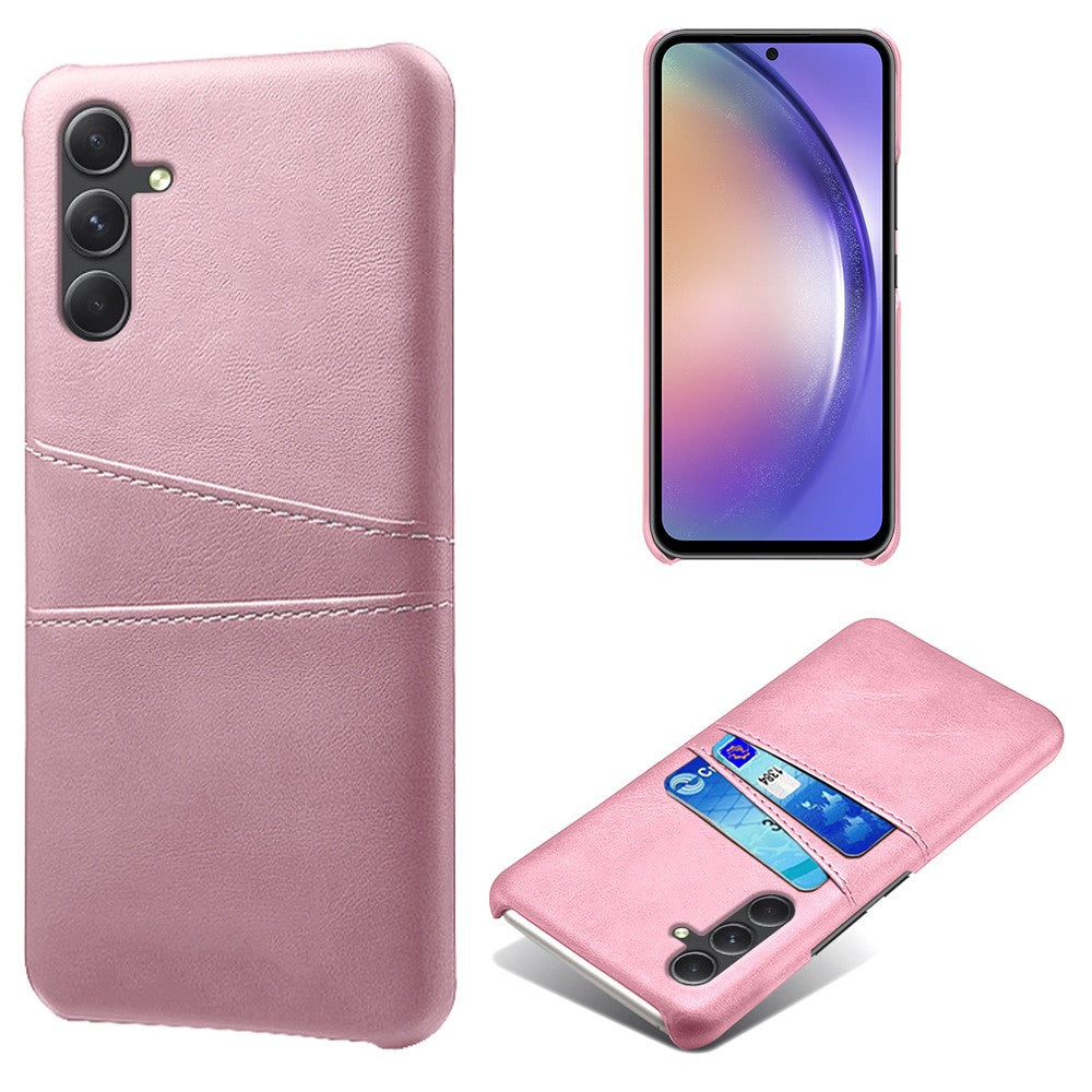 For Samsung Galaxy S24 Case PU+Hard PC Phone Protector with Dual Card Slots