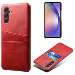 For Samsung Galaxy S24 Case PU+Hard PC Phone Protector with Dual Card Slots