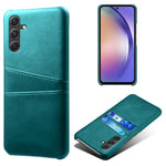 For Samsung Galaxy S24 Case PU+Hard PC Phone Protector with Dual Card Slots