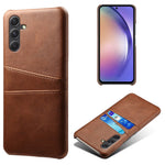For Samsung Galaxy S24 Case PU+Hard PC Phone Protector with Dual Card Slots