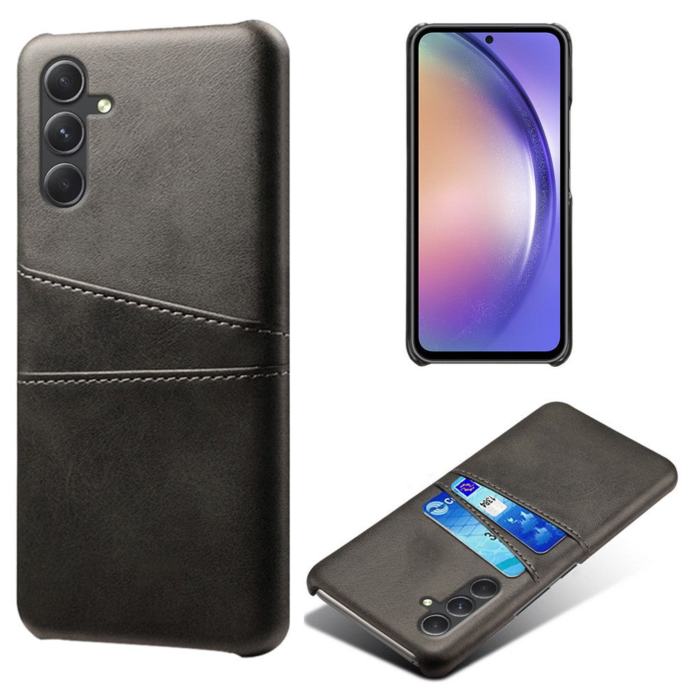 For Samsung Galaxy S24+ Cell Phone Case PU+Hard PC Anti-scratch Card Holder Back Shell
