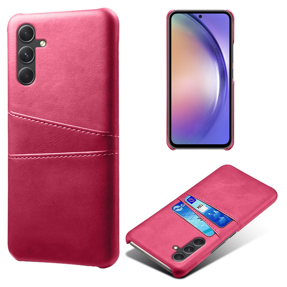 For Samsung Galaxy S24+ Cell Phone Case PU+Hard PC Anti-scratch Card Holder Back Shell