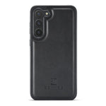 DG.MING For Samsung Galaxy S23 Case Leather Coated PC+TPU Phone Back Cover