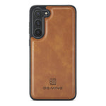 DG.MING For Samsung Galaxy S23 Case Leather Coated PC+TPU Phone Back Cover