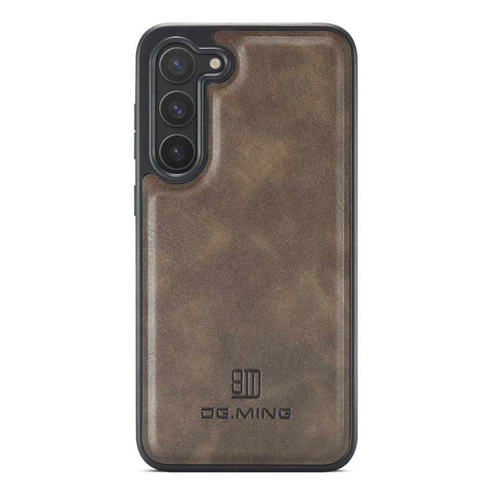 DG.MING For Samsung Galaxy S23 Case Leather Coated PC+TPU Phone Back Cover