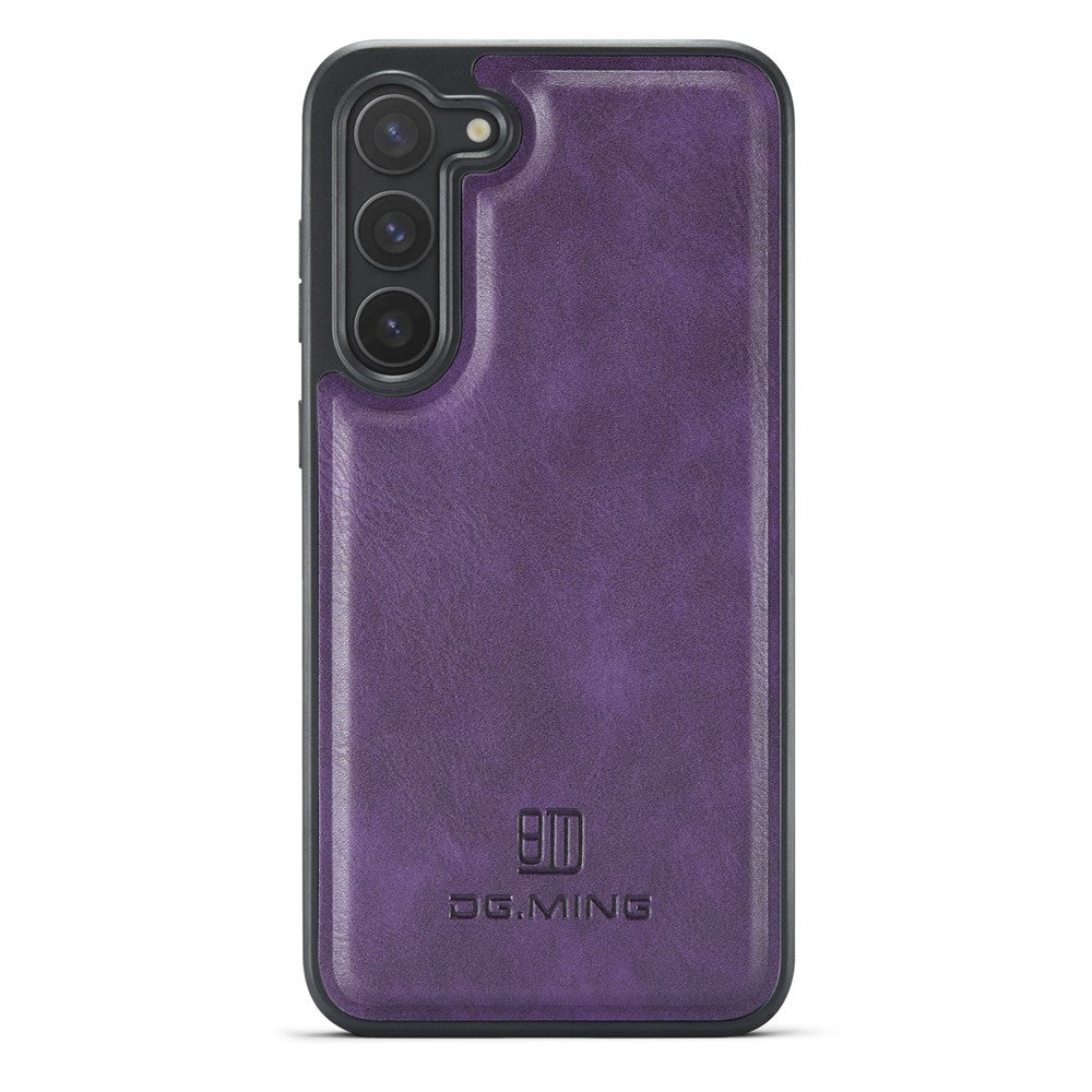 DG.MING For Samsung Galaxy S23 Case Leather Coated PC+TPU Phone Back Cover