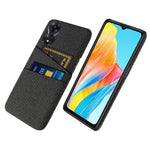 For Oppo A38 4G / A18 4G Case Dual Card Slots PC+Cloth Phone Cover