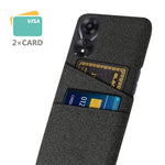 For Oppo A38 4G / A18 4G Case Dual Card Slots PC+Cloth Phone Cover