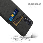 For Oppo A38 4G / A18 4G Case Dual Card Slots PC+Cloth Phone Cover