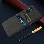 For Oppo A38 4G / A18 4G Case Dual Card Slots PC+Cloth Phone Cover