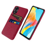 For Oppo A38 4G / A18 4G Case Dual Card Slots PC+Cloth Phone Cover