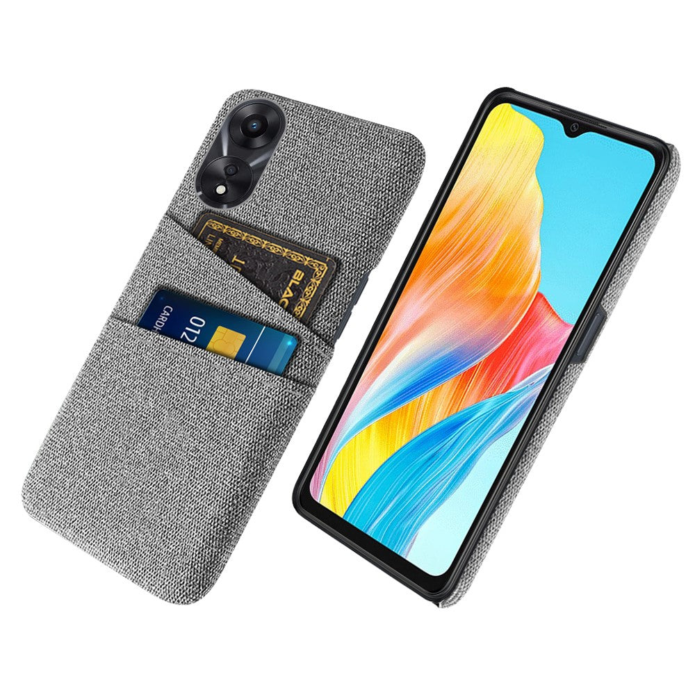 For Oppo A38 4G / A18 4G Case Dual Card Slots PC+Cloth Phone Cover