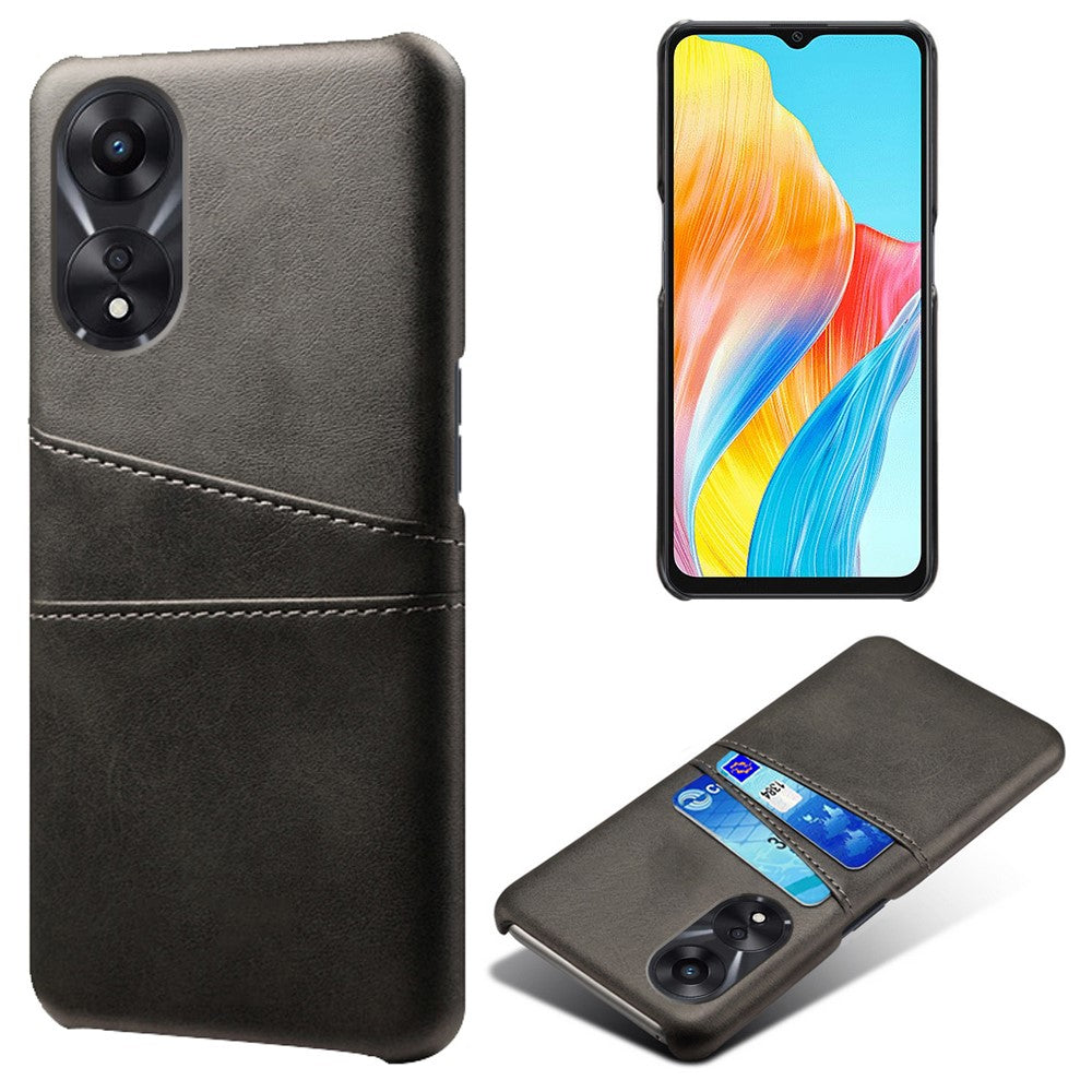 For Oppo A38 4G / A18 4G Case Drop-proof PU Leather+PC Phone Protector with 2 Card Holders