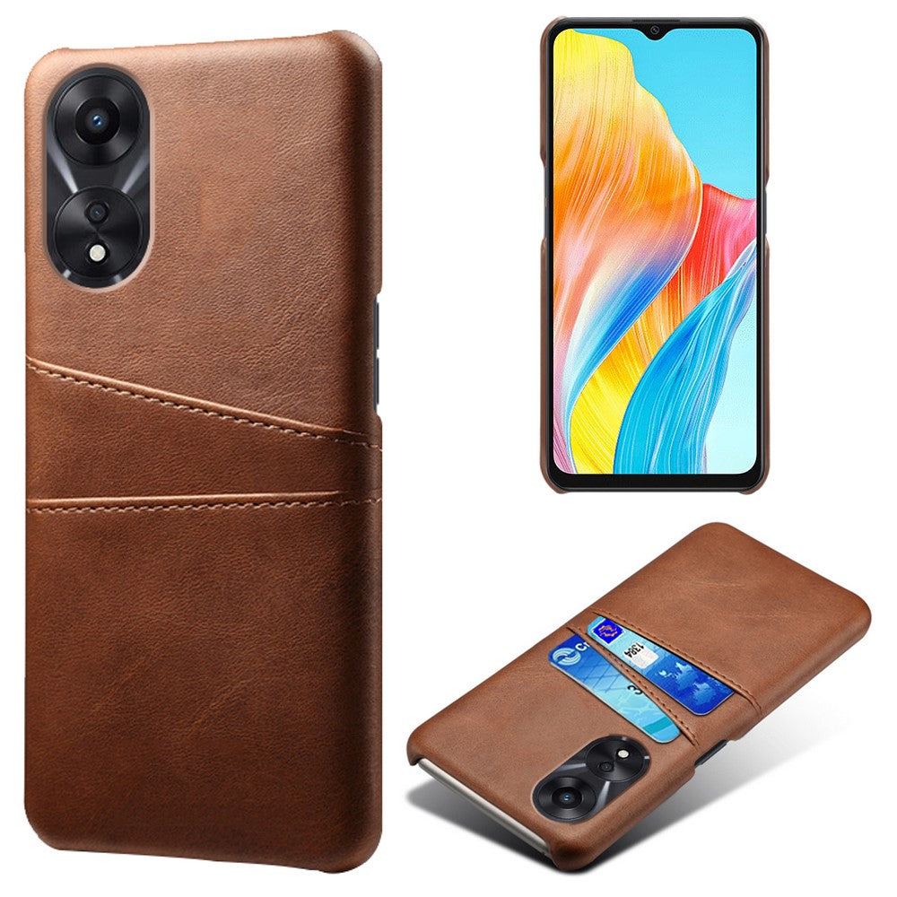For Oppo A38 4G / A18 4G Case Drop-proof PU Leather+PC Phone Protector with 2 Card Holders