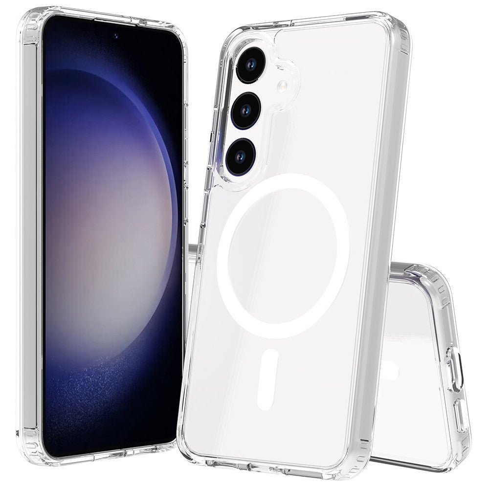 For Samsung Galaxy S25+ / S24+ Case Acrylic+TPU Clear Phone Cover Magnetic Case