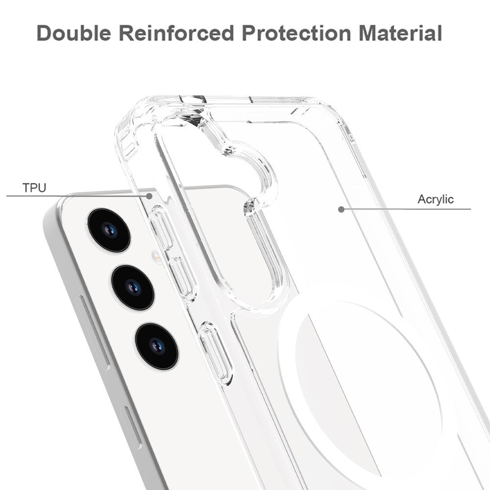 For Samsung Galaxy S25+ / S24+ Case Acrylic+TPU Clear Phone Cover Magnetic Case