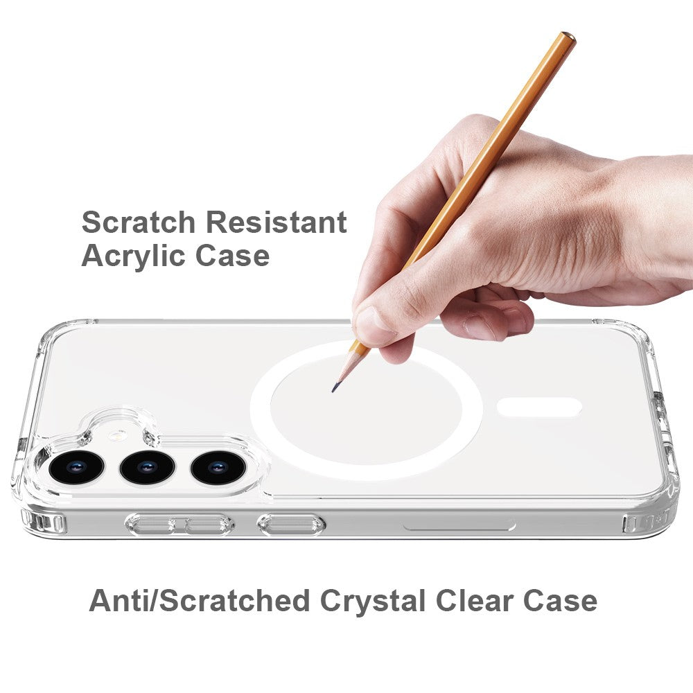 For Samsung Galaxy S24 Magnetic Case Acrylic+TPU Cover