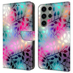 For Samsung Galaxy S24 Ultra Case Anti-fall PU Leather+TPU 3D Pattern Phone Guard Cover