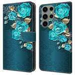 For Samsung Galaxy S24 Ultra Case Anti-fall PU Leather+TPU 3D Pattern Phone Guard Cover