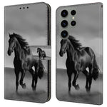 For Samsung Galaxy S24 Ultra Case Anti-fall PU Leather+TPU 3D Pattern Phone Guard Cover