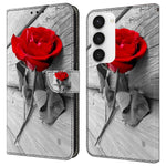 For Samsung Galaxy S24 Cell Phone Case Leather 3D Pattern Card Slot Protective Cover