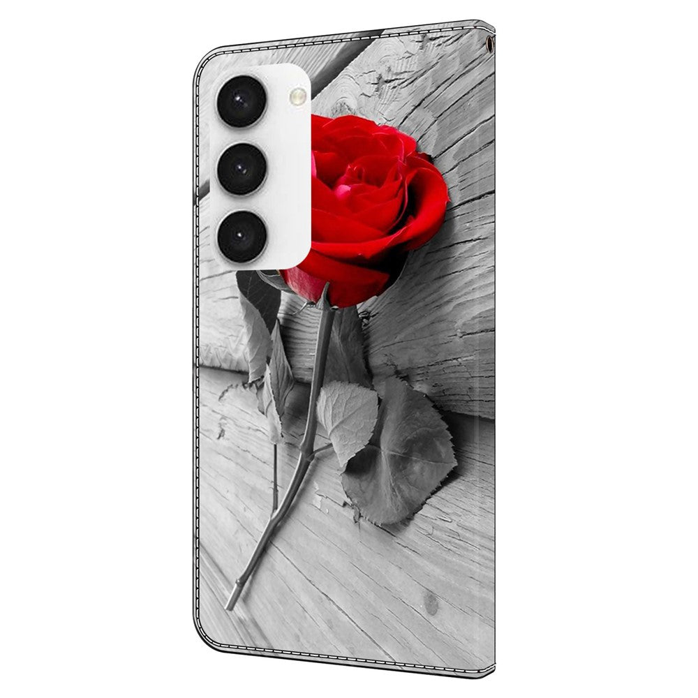 For Samsung Galaxy S24 Cell Phone Case Leather 3D Pattern Card Slot Protective Cover