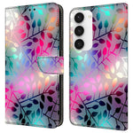 For Samsung Galaxy S24 Cell Phone Case Leather 3D Pattern Card Slot Protective Cover