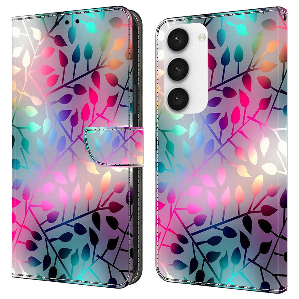 For Samsung Galaxy S24 Cell Phone Case Leather 3D Pattern Card Slot Protective Cover