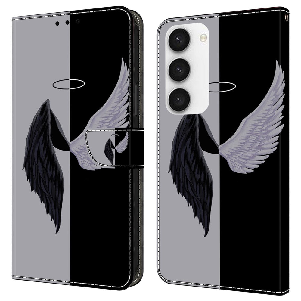 For Samsung Galaxy S24 Cell Phone Case Leather 3D Pattern Card Slot Protective Cover
