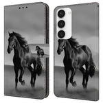 For Samsung Galaxy S24 Cell Phone Case Leather 3D Pattern Card Slot Protective Cover