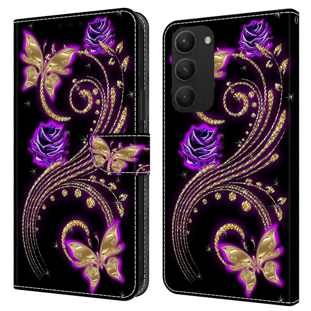 For Samsung Galaxy S24+ Case Stand Wallet Leather Cover with 3D Pattern Printing