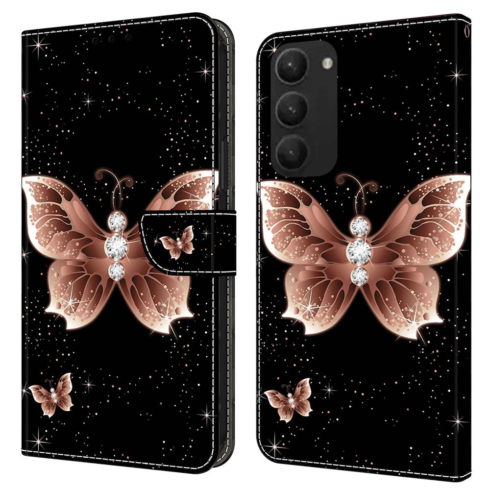 For Samsung Galaxy S24+ Case Stand Wallet Leather Cover with 3D Pattern Printing