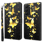 For Samsung Galaxy S24+ Leather 3D Pattern Case Flip Wrist Strap Cell Phone Cover