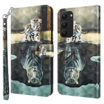 For Samsung Galaxy S24+ Leather 3D Pattern Case Flip Wrist Strap Cell Phone Cover
