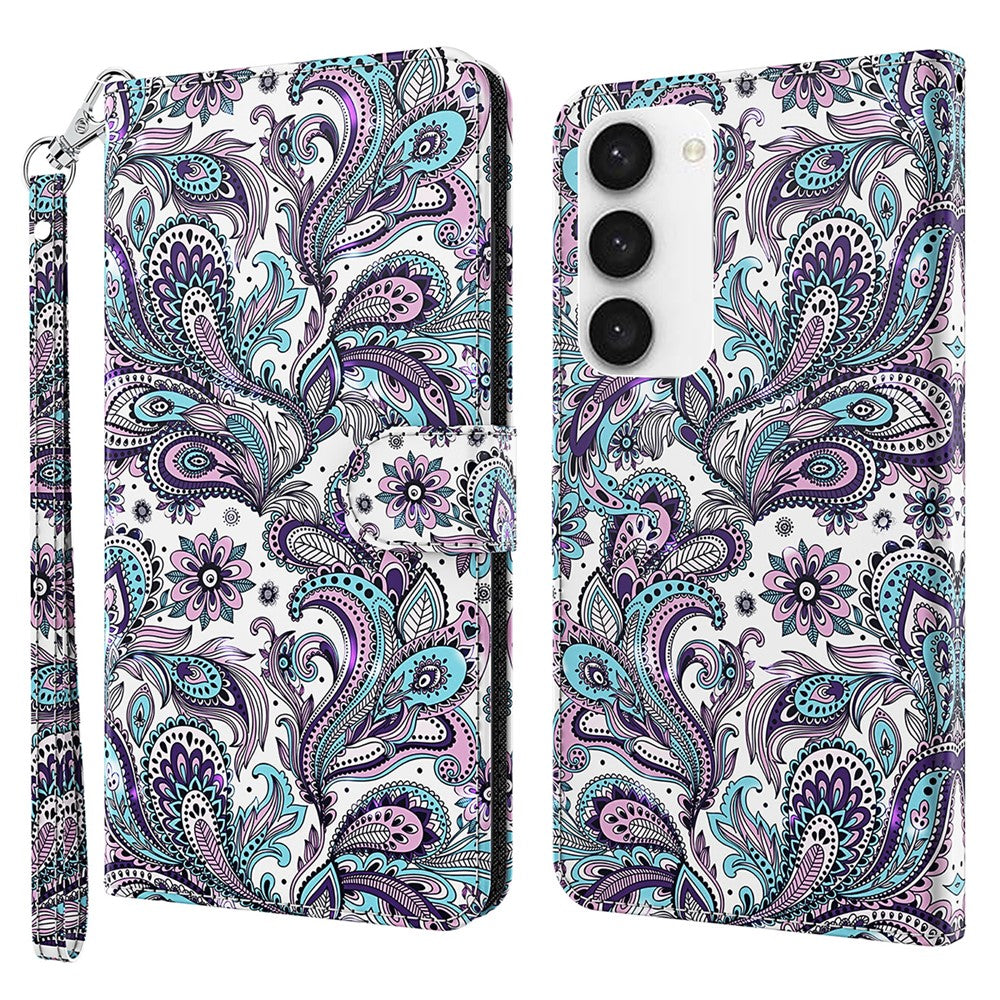 For Samsung Galaxy S24 Leather Phone Case Flip Wallet 3D Pattern Printing Cover