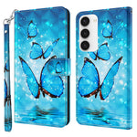 For Samsung Galaxy S24 Leather Phone Case Flip Wallet 3D Pattern Printing Cover