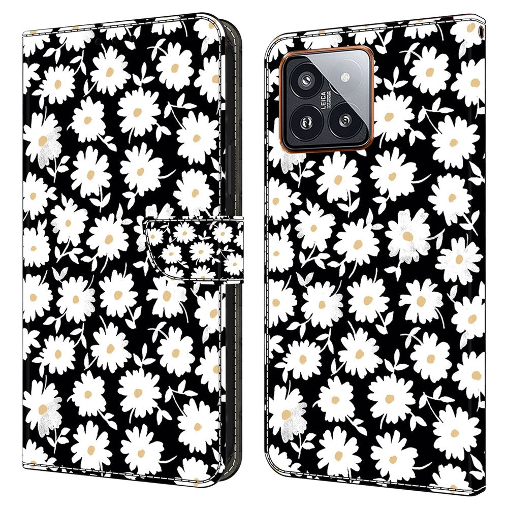 For Xiaomi 14 Pro Leather Phone Case Wallet 3D Pattern Design Cover