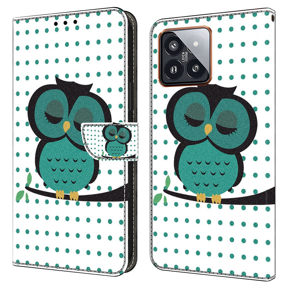 For Xiaomi 14 Pro Leather Phone Case Wallet 3D Pattern Design Cover