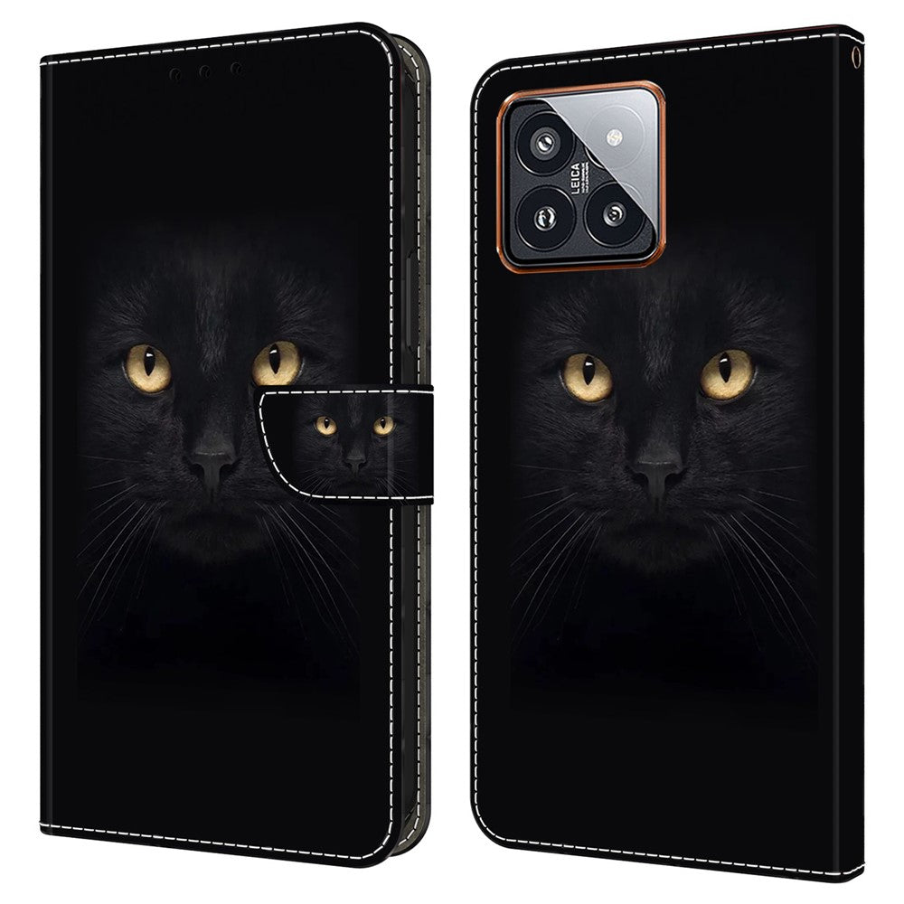 For Xiaomi 14 Pro Leather Phone Case Wallet 3D Pattern Design Cover
