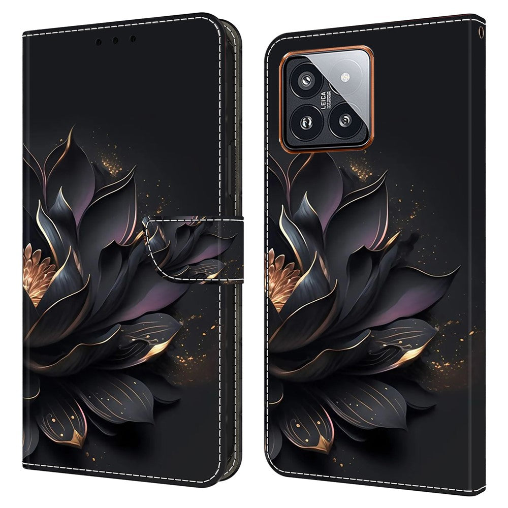 For Xiaomi 14 Pro Leather Phone Case Wallet 3D Pattern Design Cover