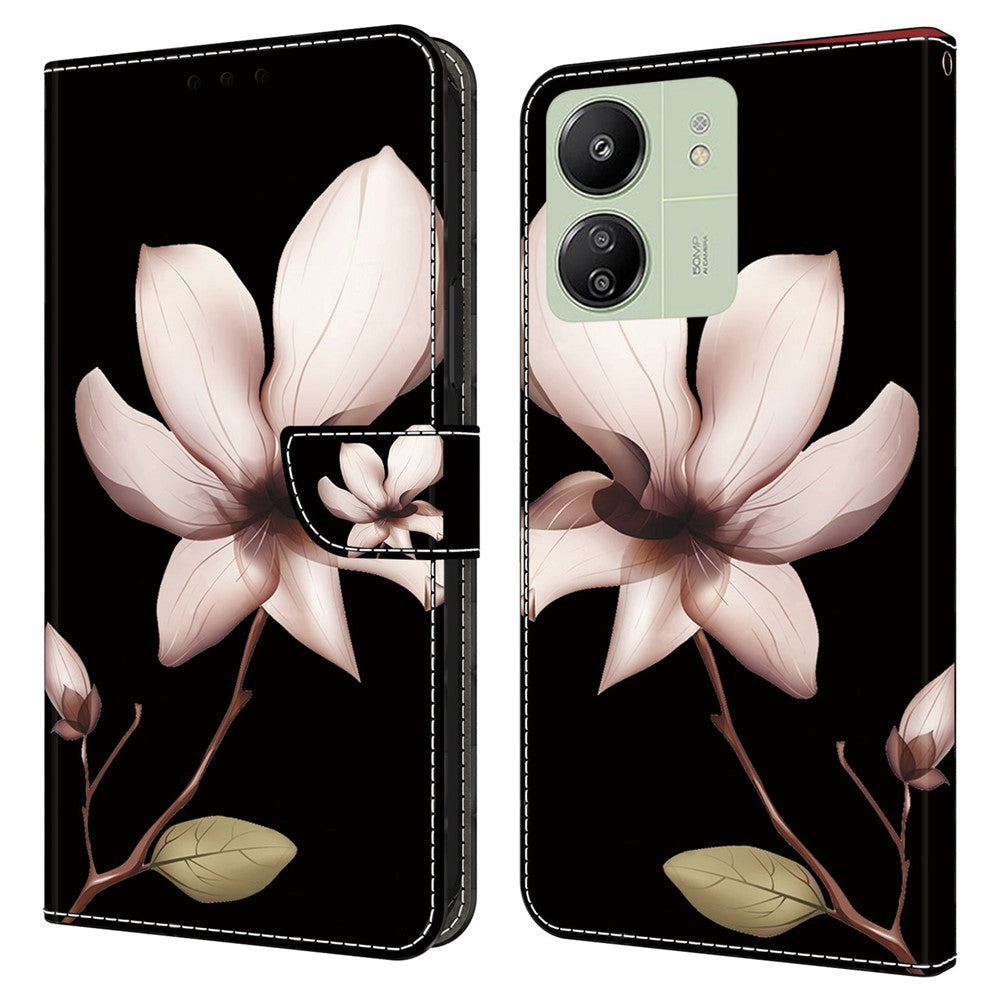 For Xiaomi Redmi 13C 4G / 13C 5G / Poco C65 4G / Poco M6 5G / 13R 5G Phone Case PU Leather 3D Pattern Flip Folio Cover