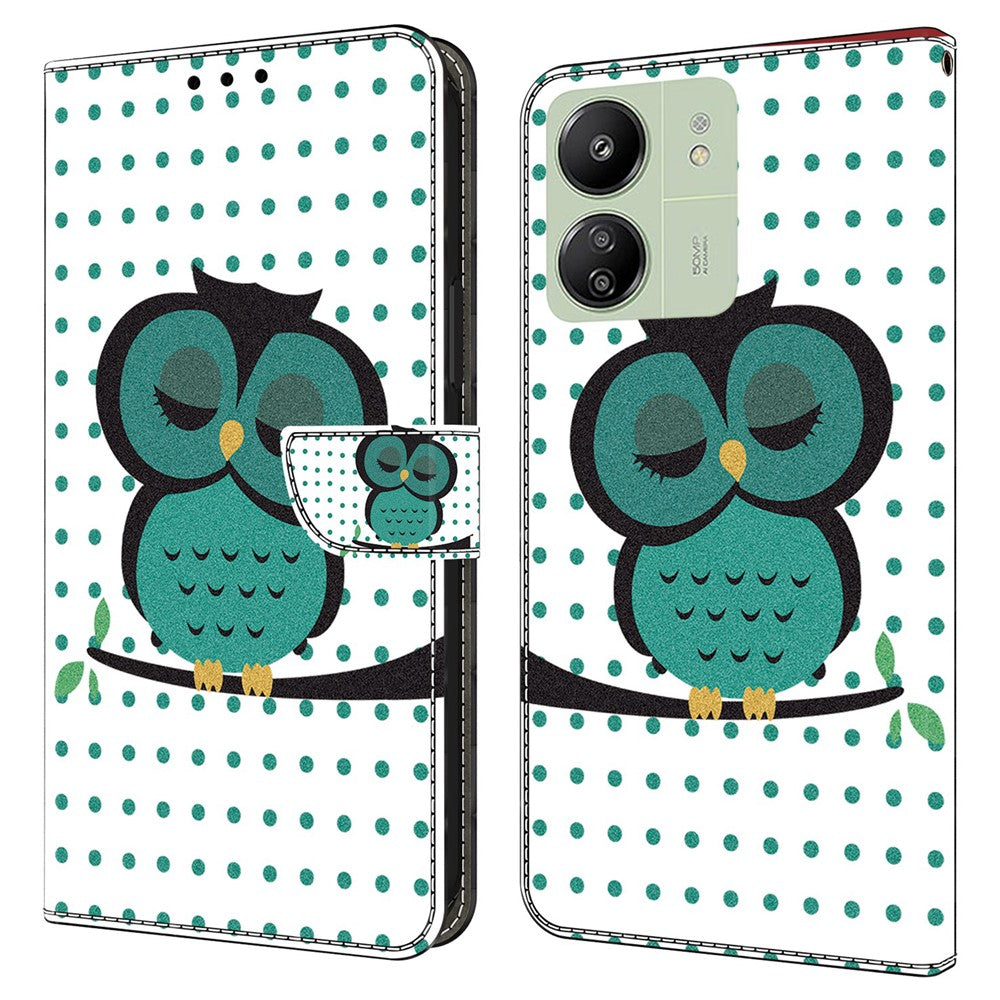 For Xiaomi Redmi 13C 4G / 13C 5G / Poco C65 4G / Poco M6 5G / 13R 5G Phone Case PU Leather 3D Pattern Flip Folio Cover